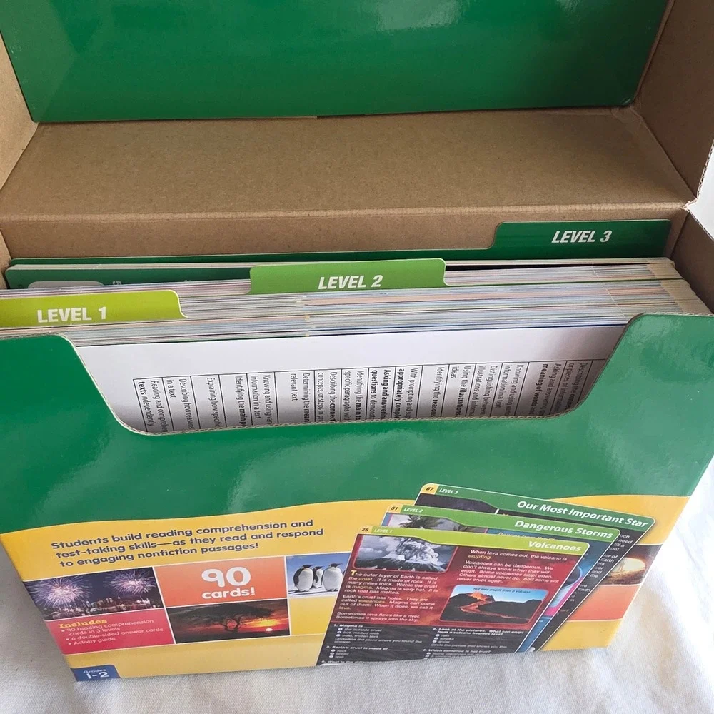 Lakeshore Nonfiction Reading Comprehension Cards Grades 1-2 90 Card Set NWOT